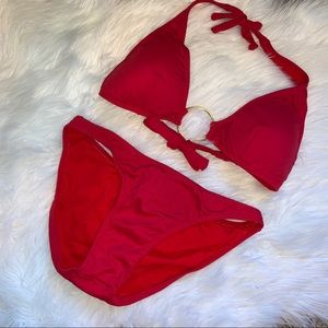 So De Mel Two Piece Red Bikini Swimsuit